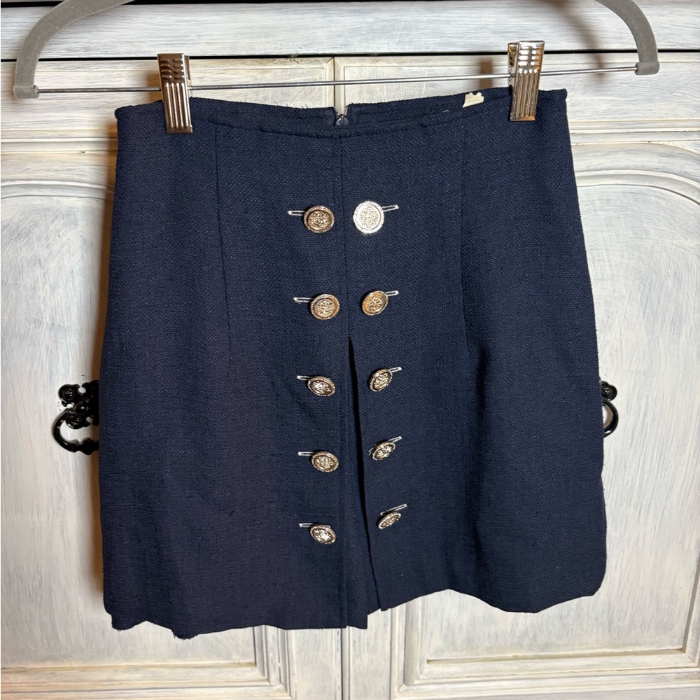 Vintage Jany Navy Sailor Button Detail High‎ Waisted Skort Preppy Academia Mini